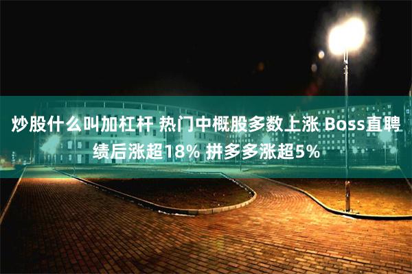 炒股什么叫加杠杆 热门中概股多数上涨 Boss直聘绩后涨超1