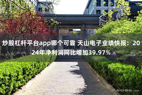 炒股杠杆平台app哪个可靠 天山电子业绩快报：2024年净利